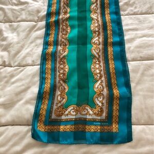 Vintage Elaine Gold Scarf 11.5” x 52”